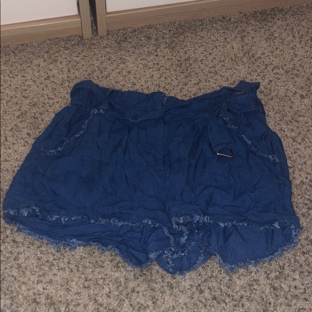 blue shorts